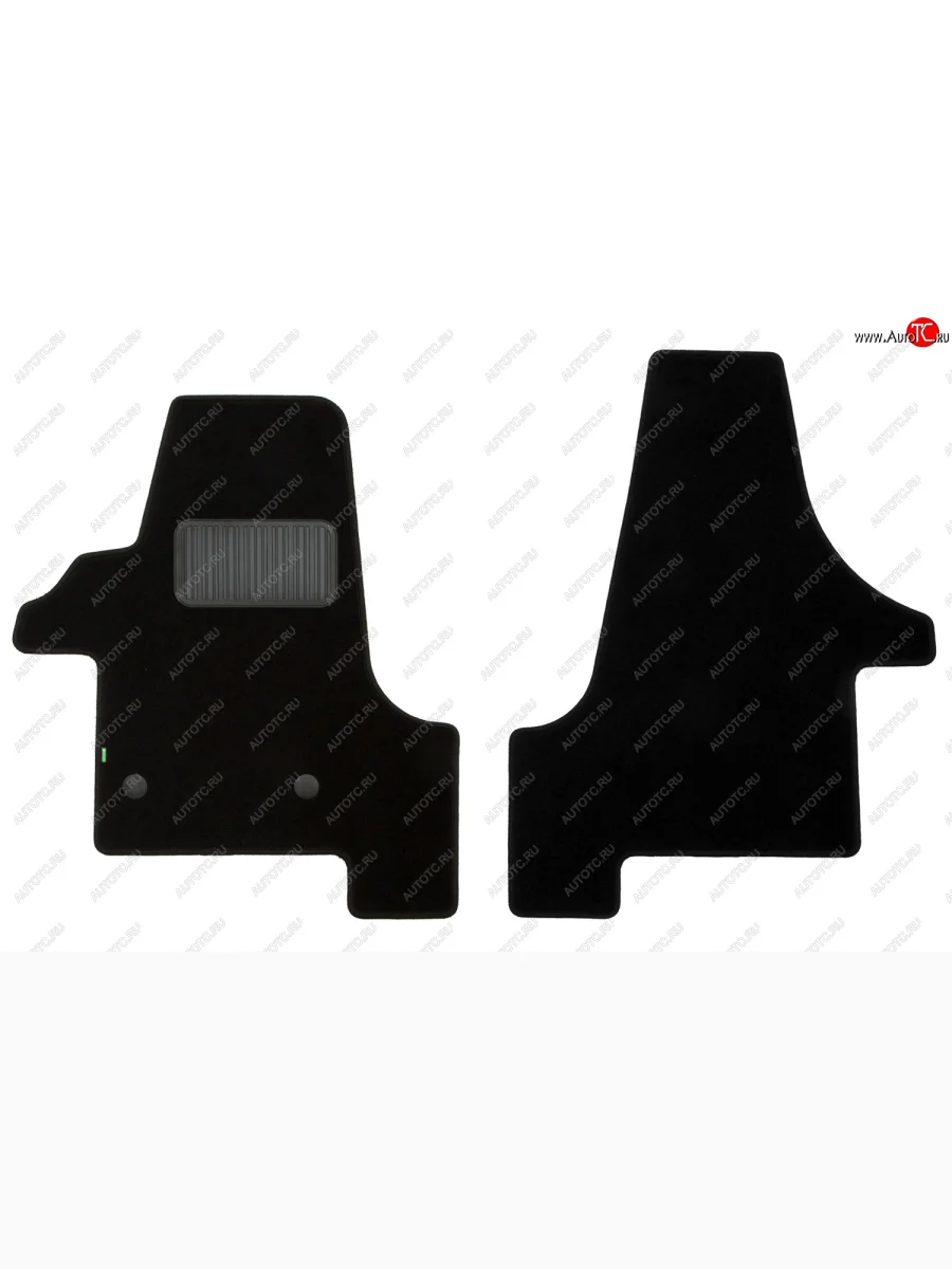 Комплект ковриков в салон (2 штуки, фургон, чёрные, текстиль) Klever Standard Volkswagen Transporter T5 дорестайлинг (2003-2009)  в Керчи Республика Крым