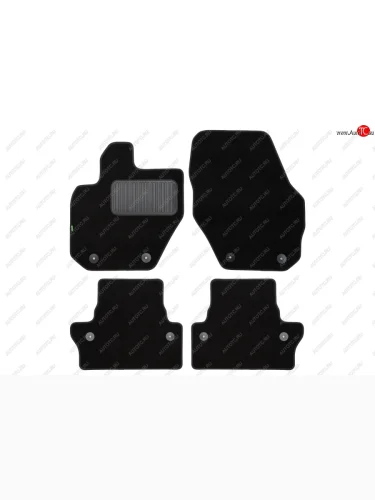 Комплект ковриков в салон (АКПП, чёрные, текстиль) Klever Standard Volvo S60 FS седан дорестайлинг (2010-2013)