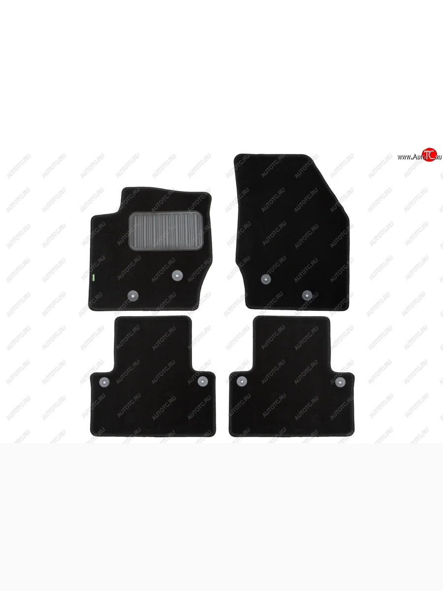 Комплект ковриков в салон (АКПП, чёрные, текстиль) Klever Standard Volvo XC90 C дорестайлинг (2002-2006)  с доставкой в г. Керчь