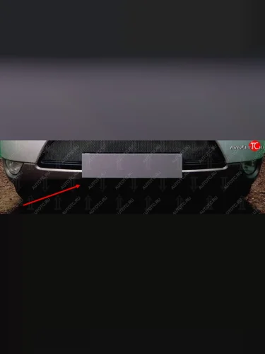 Защитная сетка радиатора в бампер (ячейка 3х7 мм, низ) Стрелка11 Стандарт (черная) Hyundai IX55 EN (2006-2013)