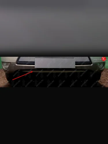 Защитная сетка радиатора в бампер (ячейка 3х7 мм, низ) Стрелка11 Стандарт (хром) Hyundai IX55 EN (2006-2013)