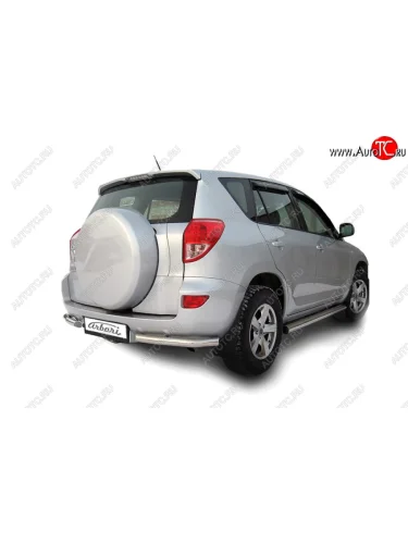 Защита заднего бампера из двух боковых уголков (диаметр 57 мм) Arbori Toyota RAV4 XA305 5 дв. дорестайлинг (2005-2009)