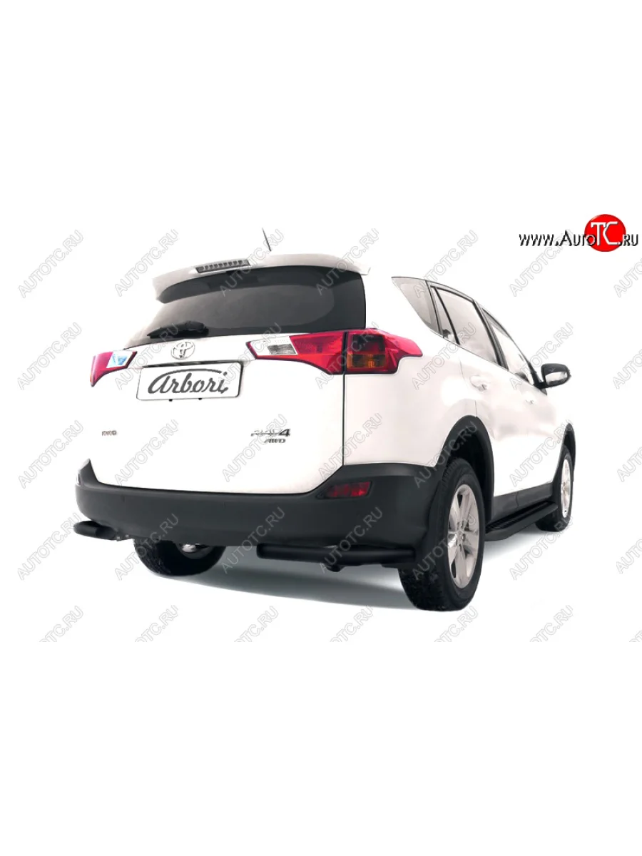 Защита заднего бампера из двух боковых уголков (чёрная, диаметр 57 мм) Arbori Toyota RAV4 XA40 5 дв. дорестайлинг (2012-2015)  в Керчи Республика Крым