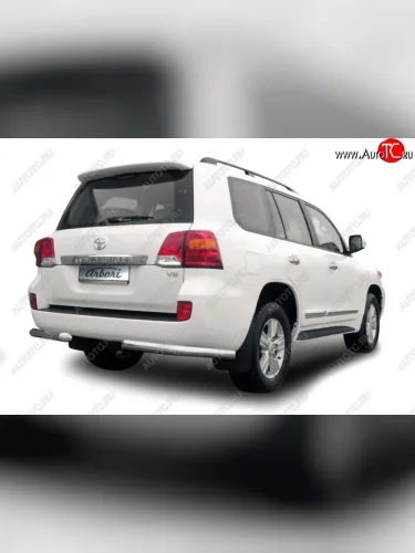 Защита заднего бампера из двух боковых уголков (диаметр 76 мм) Arbori Toyota Land Cruiser  200 (2012-2015) 1-ый рестайлинг