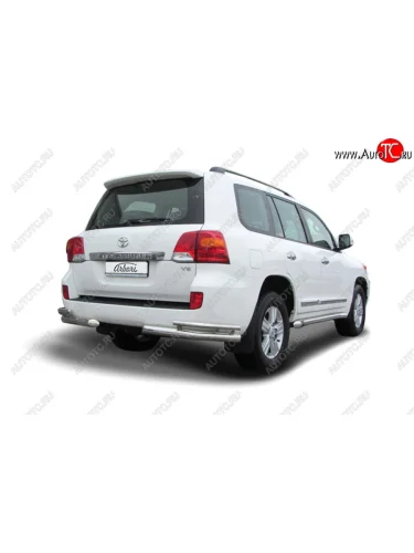 Защита заднего бампера из двух боковых уголков (двойная d76+42) Arbori Toyota Land Cruiser  200 (2012-2015) 1-ый рестайлинг