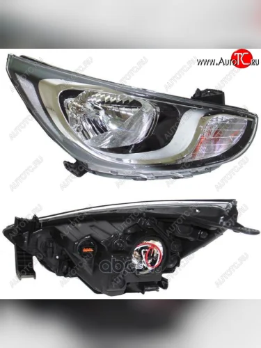 Фара правая передняя (под корректор) DEPO Hyundai Solaris RBr седан дорестайлинг (2010-2014)