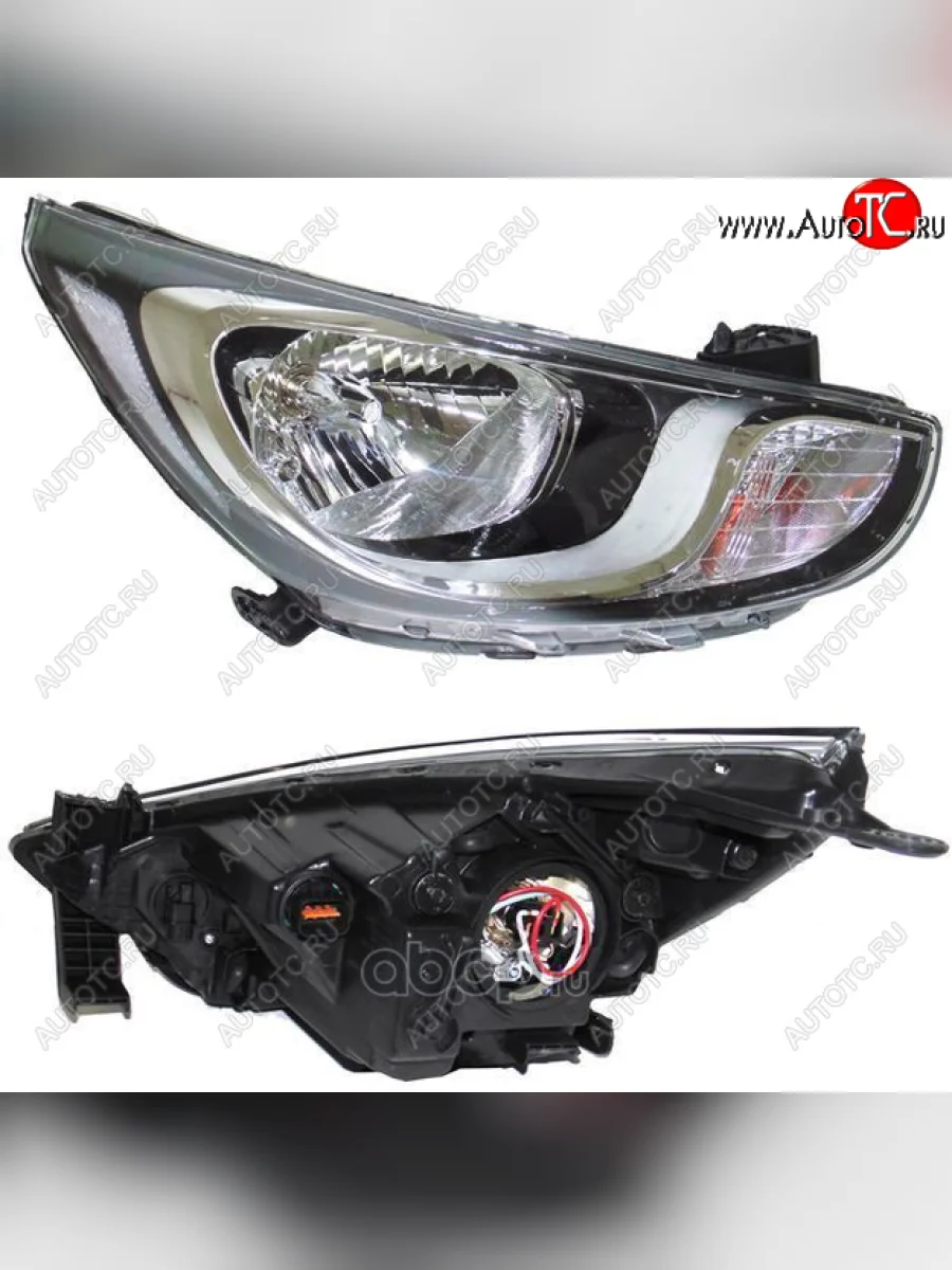 Фара правая передняя (под корректор) DEPO Hyundai Solaris RBr седан дорестайлинг (2010-2014)  в Самаре Самарской области