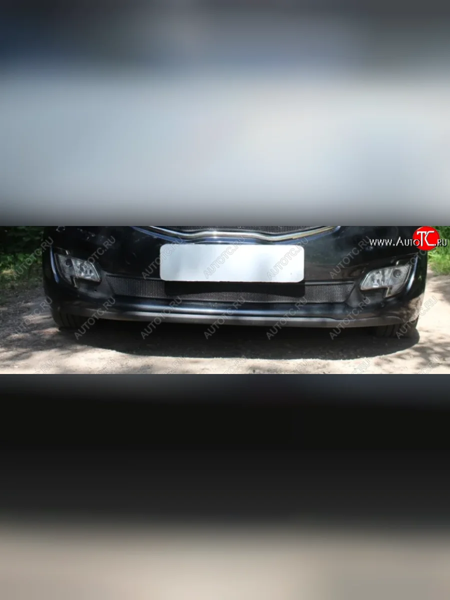 Защитная сетка радиатора в бампер (ячейка 3х7 мм, низ) Стрелка11 Стандарт KIA Ceed 2 JD дорестайлинг универсал (2012-2016) (черная)  с доставкой в г. Керчь