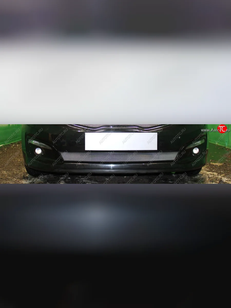 Защитная сетка радиатора в бампер (ячейка 3х7 мм, низ) Стрелка11 Стандарт KIA Ceed 2 JD рестайлинг универсал (2015-2018) (хром)  с доставкой в г. Керчь