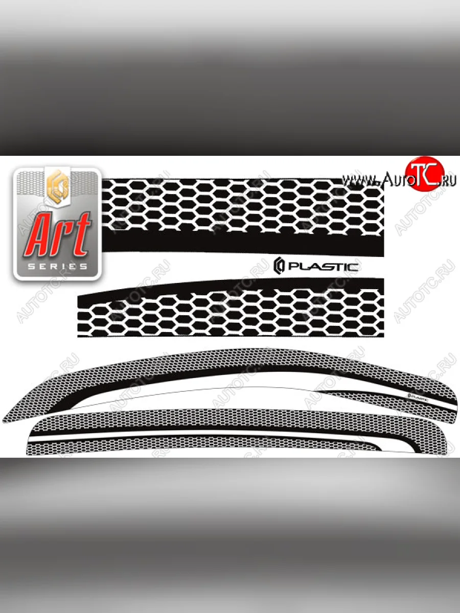 Ветровики дверей CA-Plsastic Renault Sandero Stepway 1 (2010-2014) (Серия Art серебро, без хром. молдинга)  в Керчи Республика Крым