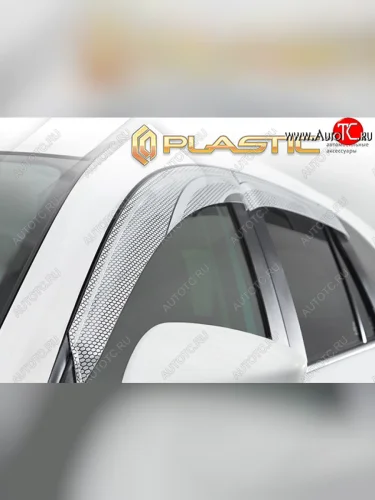 Ветровики дверей CA-Plsastic (Серия Art серебро) Subaru Legacy BL/B13 дорестайлинг седан (2003-2006)