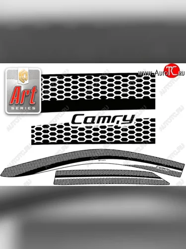 Дефлектора окон (Американская версия) CA-Plastic (Серия Art серебро) Toyota Camry  XV55 (2014-2018) 1-ый рестайлинг, 2-ой рестайлинг