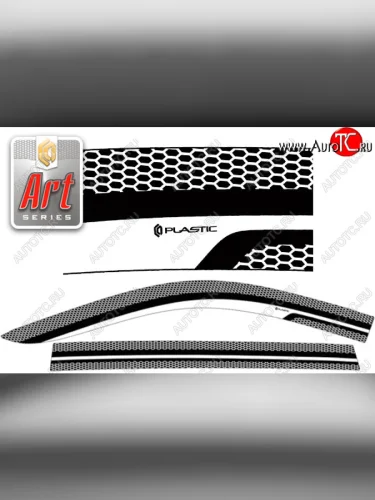 Дефлектора окон CA-Plastic (Серия Art серебро) Toyota Corolla Fielder E160 универсал 1-ый рестайлинг (2015-2017)