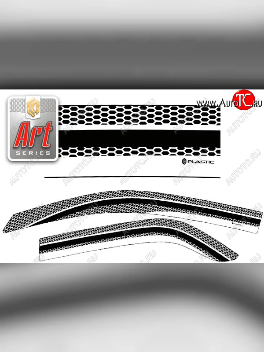 Ветровики дверей CA-Plastic Toyota Harrier XU10 дорестайлинг (1997-2000) (Серия Art серебро, без хром. молдинга, крепление скотч)  в Самаре Самарской области