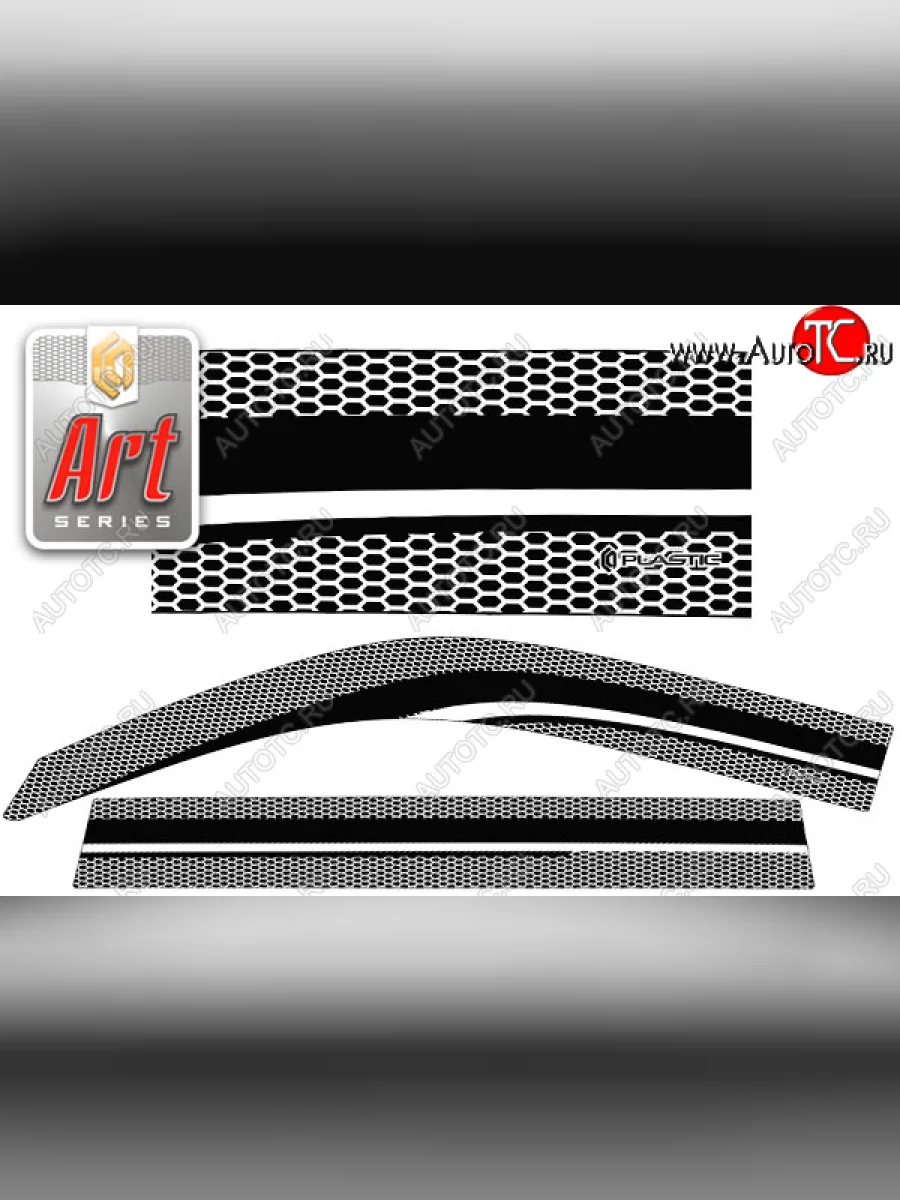 Ветровики дверей CA-Plsastic Toyota Land Cruiser 10 100 1-ый рестайлинг (2002-2005) (Серия Art серебро)  в Самаре Самарской области
