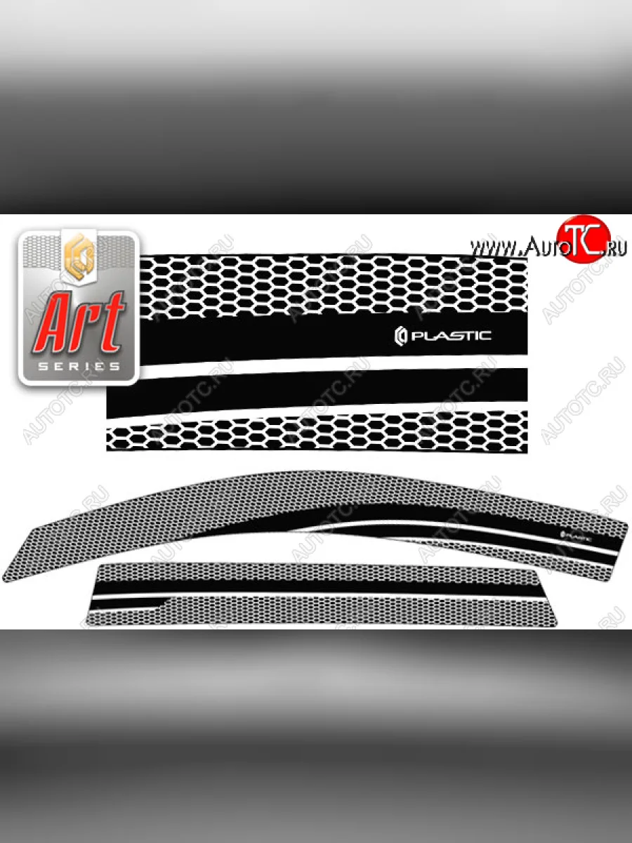 Ветровики дверей CA-Plastic Volkswagen Touareg 2 NF дорестайлинг (2010-2014) (Серия Art серебро, без хром. молдинга)  в Воронеже Воронежской области