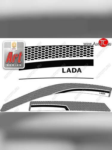 Дефлектора окон CA-Plastic (Серия Art серебро) Лада ВАЗ Гранта FL  2190 (2018-2025) седан