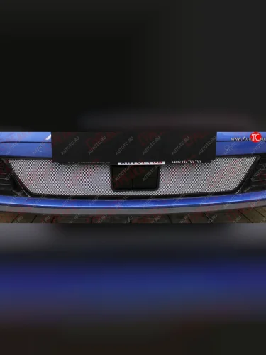 Защитная сетка радиатора в бампер (ячейка 3х7 мм, под датчик ACC) Стрелка11 Стандарт (хром) KIA Ceed 3 CD универсал (2018-2025)