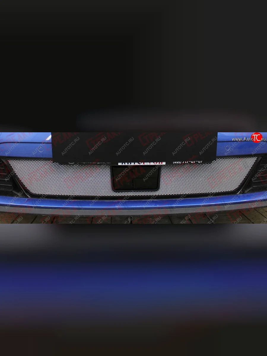 Защитная сетка радиатора в бампер (ячейка 3х7 мм, под датчик ACC) Стрелка11 Стандарт KIA Ceed 3 CD универсал (2018-2025) (хром)  в Перми Пермском крае