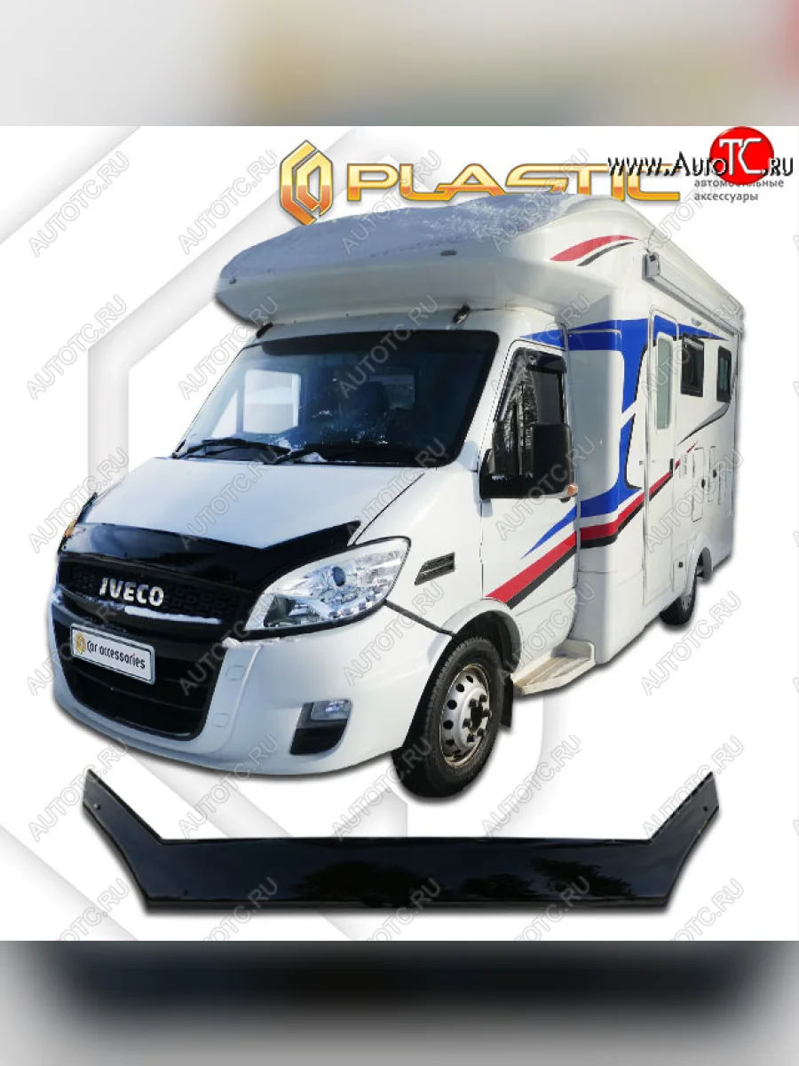 Дефлектор капота exclusive CA-Plastic Iveco Baudi автодом (2018-2025) (Classic полупрозрачный, без надписи)  в Воронеже Воронежской области