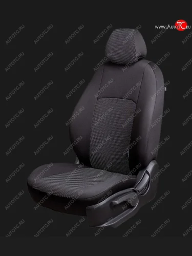 Чехлы сидений Lord Autofashion Дублин (жаккард, 60/40, раздельное заднее сиденье, 3Г-образ. подголовника) (Чёрный, Ёж белый) Ravon Nexia R3 (2016-2020)