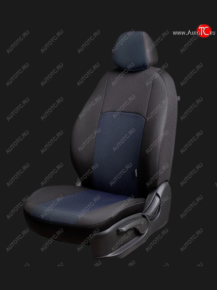 Чехлы сидений Lord Autofashion Дублин (жаккард, 60/40, раздельное заднее сиденье, 3Г-образ. подголовника)  Chevrolet Aveo (2011-2015) T300 (Чёрный, Ёж синий)  в Самаре Самарской области