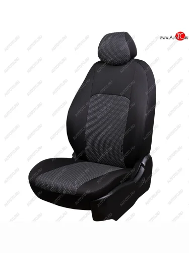 Чехлы сидений Lord Autofashion Дублин (жаккард, 60/40, раздельное заднее сиденье и спинка, 3Г-образ. подголовника) (Чёрный, Сеул серый) Datsun mi-DO - on-DO