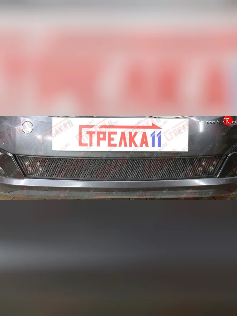 Защитная сетка радиатора в бампер (ячейка 3х7 мм) Стрелка11 Стандарт KIA Optima 3 TF дорестайлинг седан (2010-2013) (черная)  с доставкой в г. Керчь