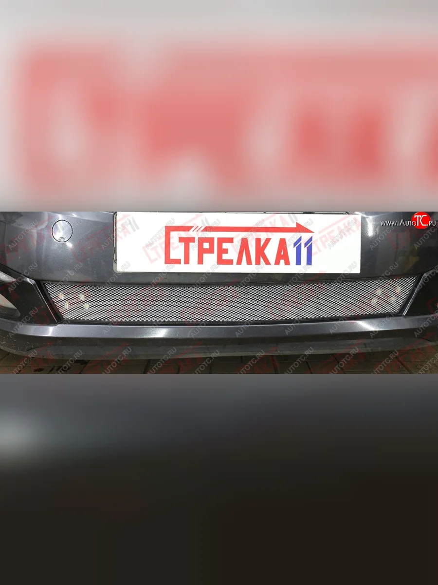 Защитная сетка радиатора в бампер (ячейка 3х7 мм) Стрелка11 Стандарт KIA Optima 3 TF дорестайлинг седан (2010-2013) (хром)  с доставкой в г. Керчь