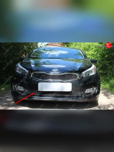 Защитная сетка радиатора в бампер (ячейка 3х7 мм, низ) Стрелка11 Стандарт (черная) KIA ProCeed 2 JD хэтчбэк 3 дв. дорестайлинг (2012-2015)