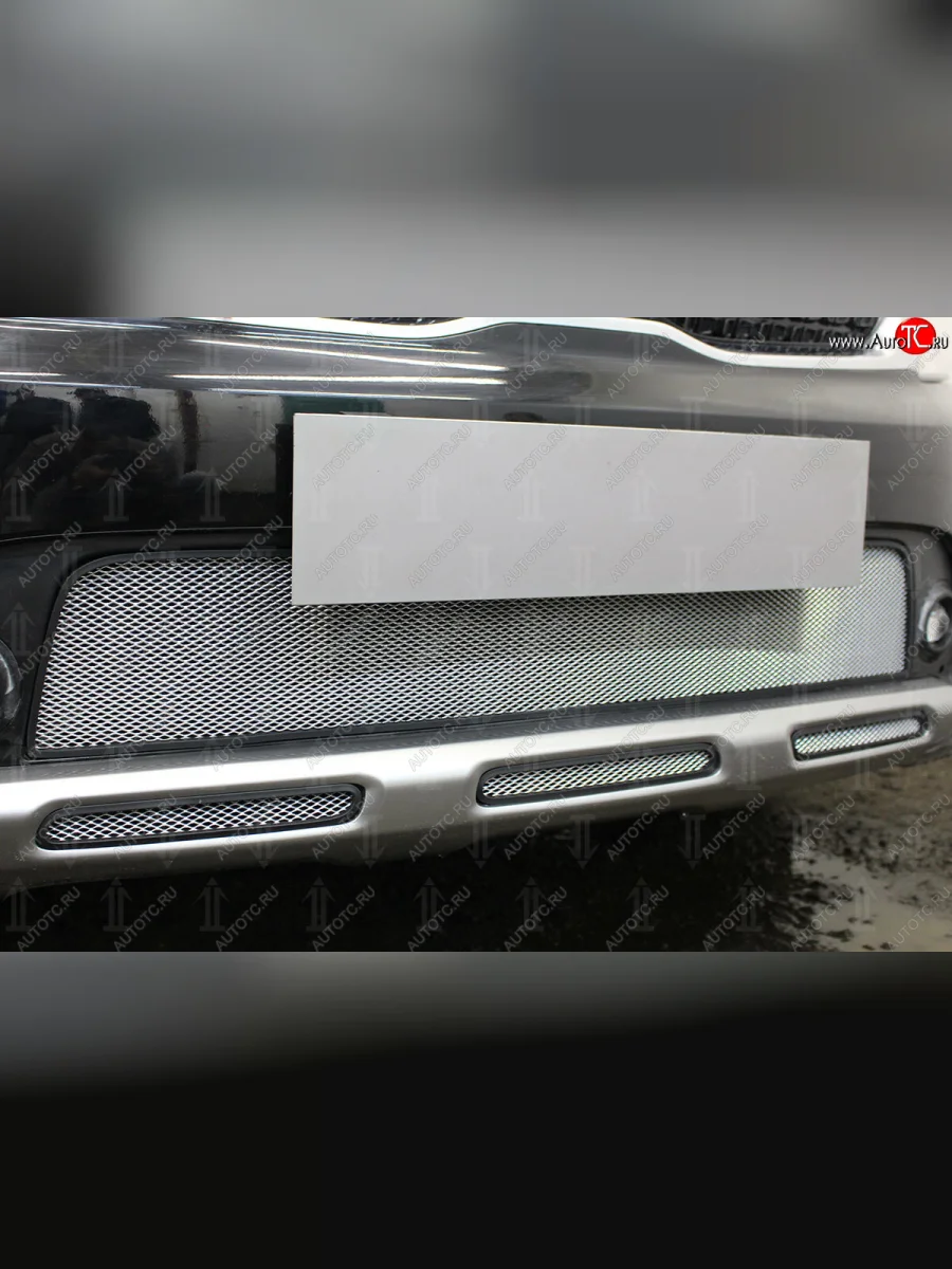 Защитная сетка радиатора в бампер (ячейка 3х7 мм, верх) Стрелка11 Стандарт KIA Rio X-line (2017-2021) (хром)  в Самаре Самарской области