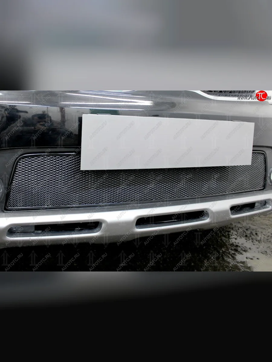 Защитная сетка радиатора в бампер (ячейка 4х10 мм, верх) Стрелка11 Премиум KIA Rio X-line (2017-2021) (черная)  в Самаре Самарской области