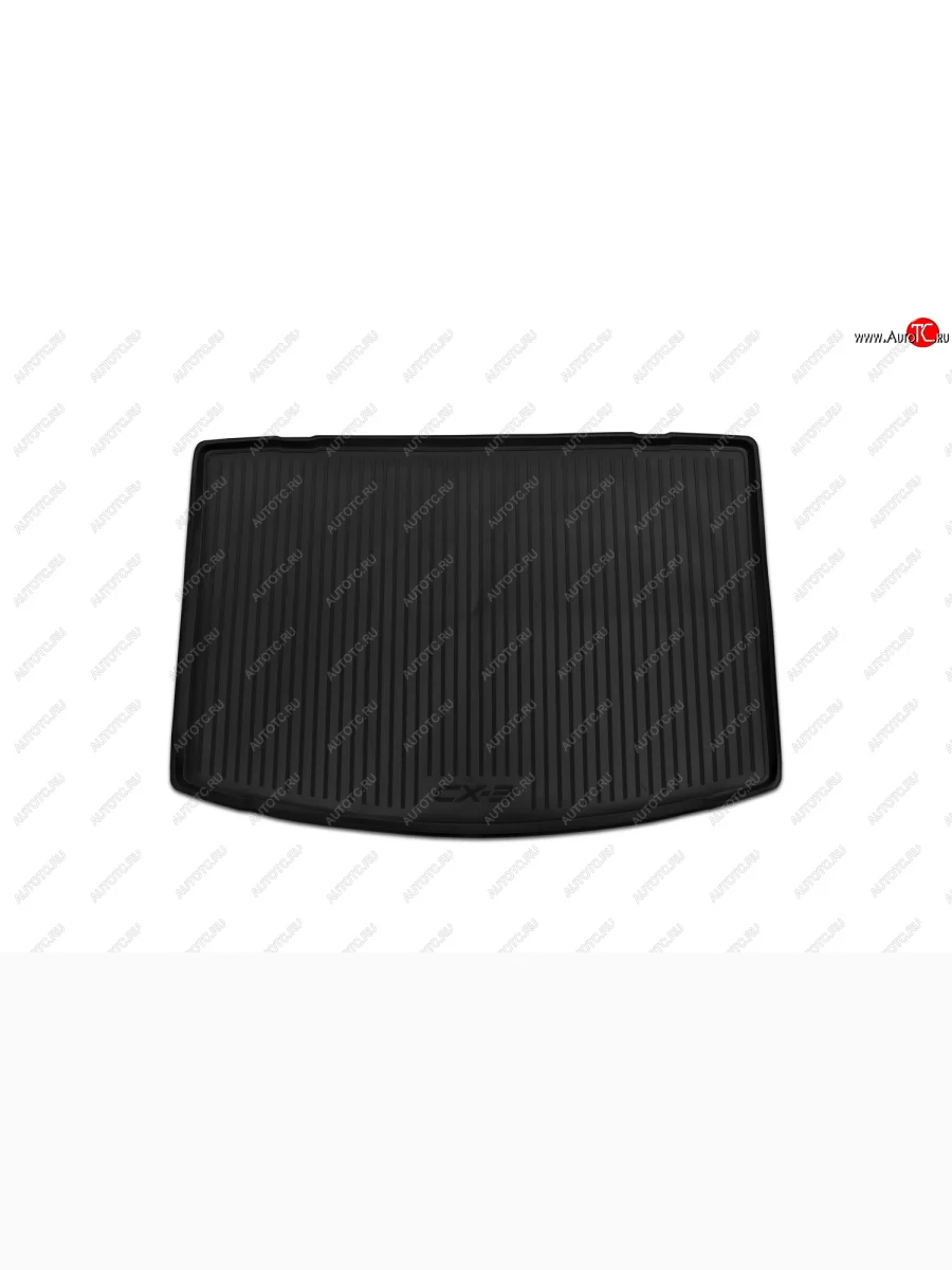 Коврик в багажник (полиуретан, чёрный) Element Mazda CX-3 DK рестайлинг (2018-2025)  с доставкой в г. Керчь