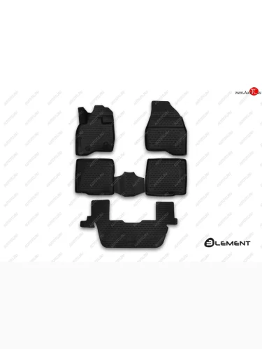 Комплект ковриков в салон FORD 3D (полиуретан, чёрные) Ford Explorer  U502 (2015-2019) 1-ый рестайлинг, 5 дв., 2-ой рестайлинг, 5 дв.