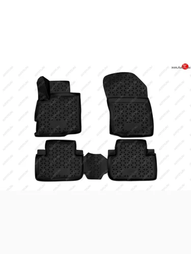 Комплект ковриков в салон Element 3D (полиуретан, чёрные) Mitsubishi Outlander GF дорестайлинг (2012-2014)