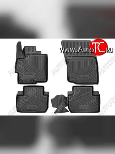 Комплект ковриков в салон MITSUBISHI 3D (2 WD, 4 WD, чёрные, текстиль) Mitsubishi Outlander GF дорестайлинг (2012-2014)