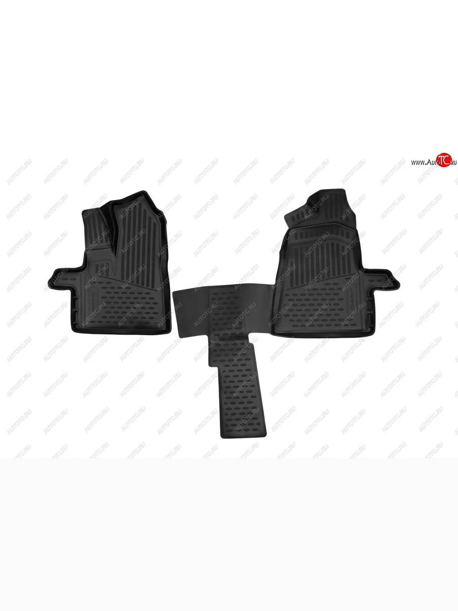 Комплект ковриков в салон Element 3D (полиуретан, чёрные) Ford Transit цельнометаллический фургон (2014-2022)  с доставкой в г. Керчь