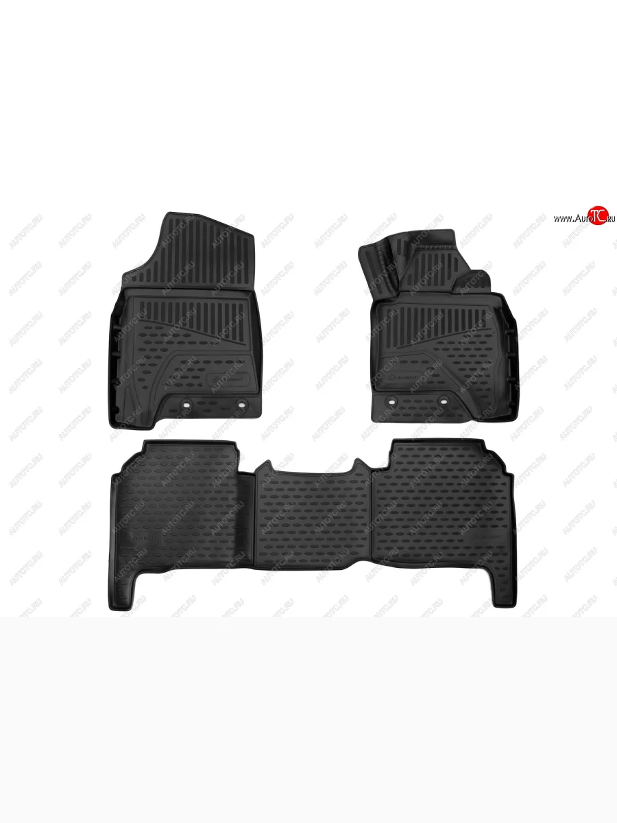 Комплект ковриков в салон Element 3D (правый руль, полиуретан, чёрные) Toyota Land Cruiser 200 1-ый рестайлинг (2012-2015)  в Самаре Самарской области