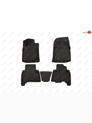 Комплект ковриков в салон Kvest 3D (полистар основа - чёрная. кант - серый) Lexus GX460 J150 1-ый рестайлинг (2013-2019)