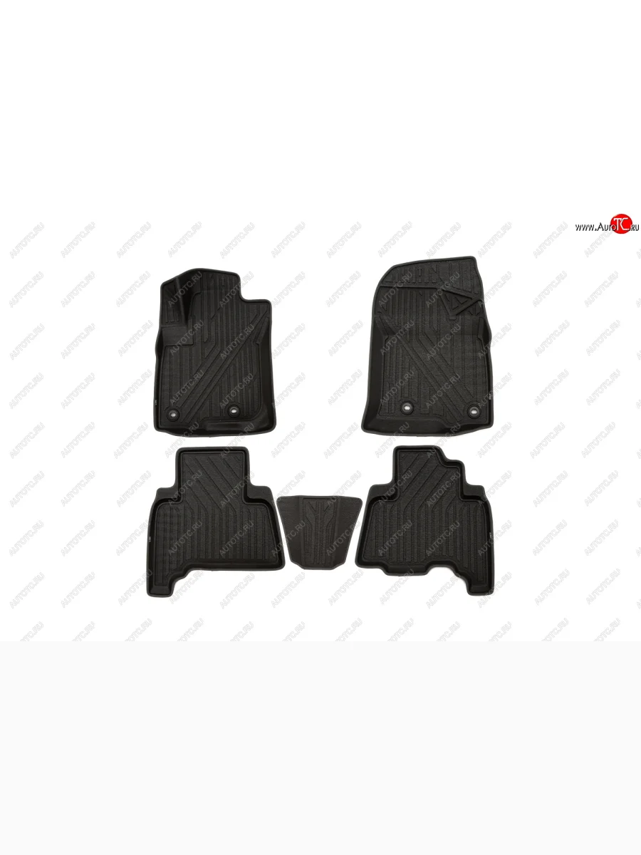 Комплект ковриков в салон Kvest 3D (полистар основа - чёрная. кант - серый)  Lexus GX460 (2013-2022) J150  в Самаре Самарской области