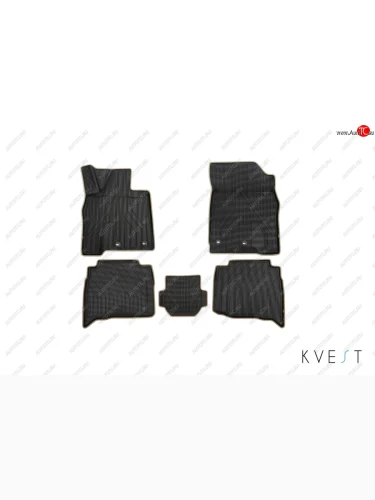 Комплект ковриков в салон Kvest 3D (полистар основа - чёрная. кант - бежевый) Lexus LX570 J200 2-ой рестайлинг (2015-2022)