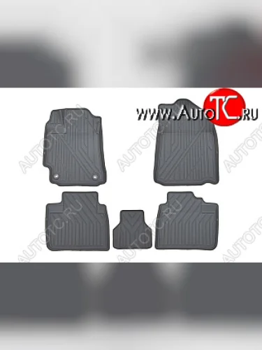 Комплект ковриков в салон Kvest 3D (полистар, основа - серая, кант - серый) Toyota Camry XV50 дорестайлинг (2011-2014)