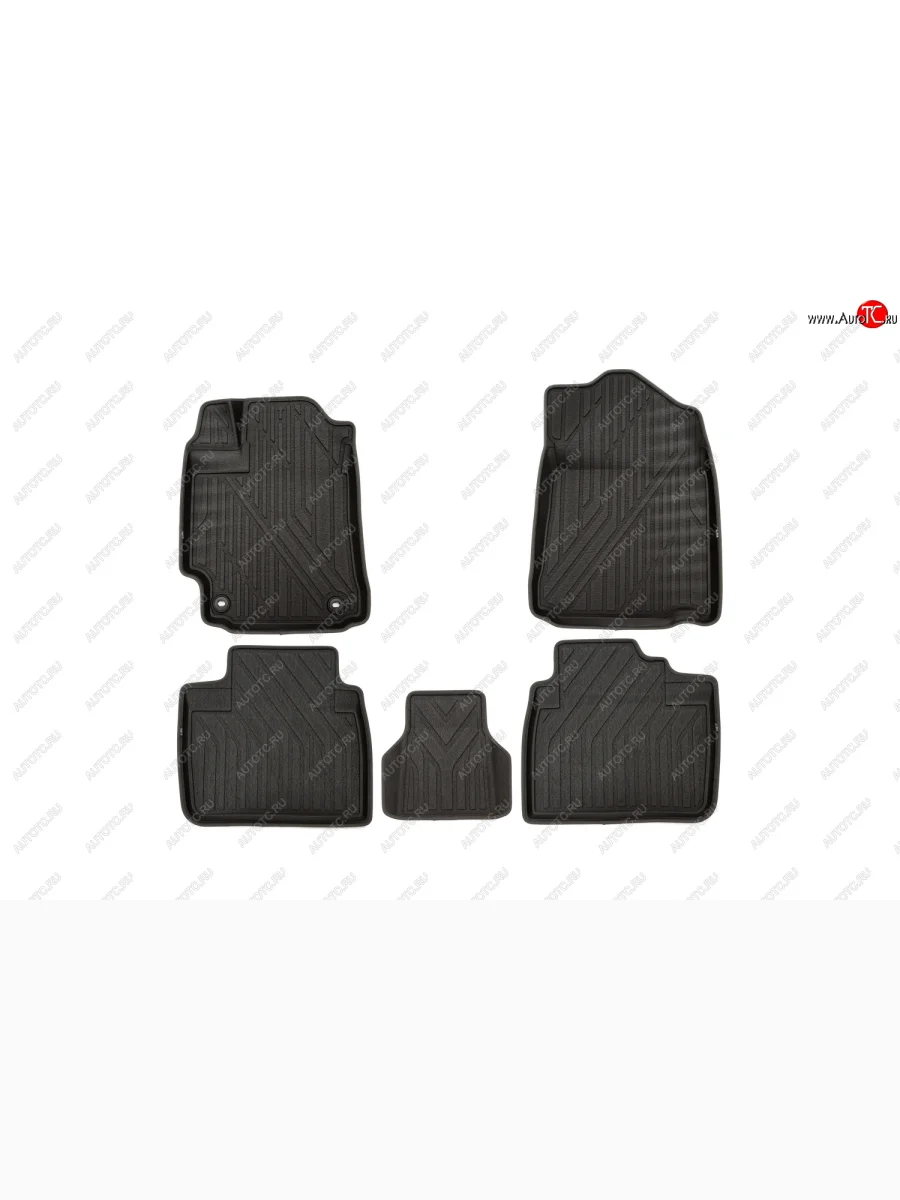 Комплект ковриков в салон Kvest 3D (полистар основа - чёрная, кант - серый) Toyota Camry XV50 дорестайлинг (2011-2014)  в Перми Пермском крае