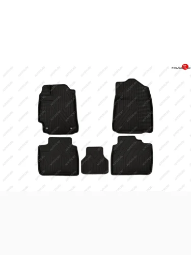 Комплект ковриков в салон Kvest 3D (полистар основа - чёрная. кант - чёрный) Toyota Camry XV50 дорестайлинг (2011-2014)