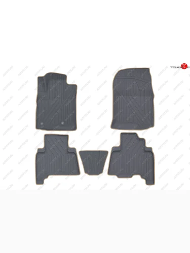 Комплект ковриков в салон Kvest 3D (полистар, основа - серая, кант - бежевый) Toyota Land Cruiser Prado  J150 (2013-2025) 1-ый рестайлинг, 2-ой рестайлинг, 3-ий рестайлинг