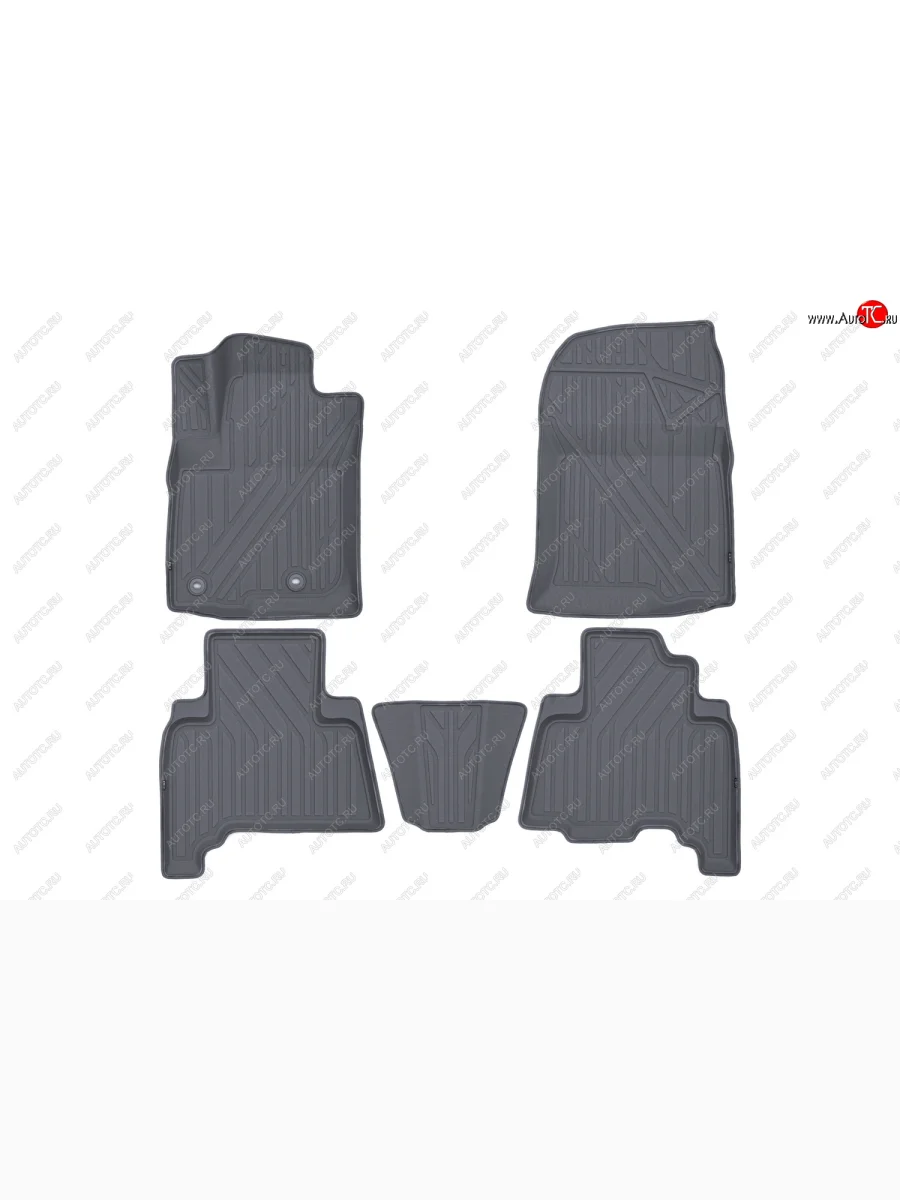 Комплект ковриков в салон Kvest 3D (полистар, основа - серая, кант - серый) Toyota Land Cruiser Prado J150 1-ый рестайлинг (2013-2017)  в Самаре Самарской области