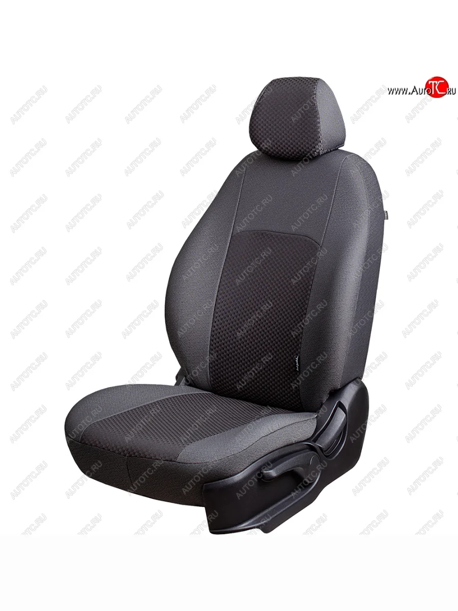 Чехлы сидений Lord Autofashion Дублин (жаккард, 60/40, раздельная спинка, 2Г-образ. подголовника) Hyundai Solaris RBr седан дорестайлинг (2010-2014) (Серый, стежок серый)  в Самаре Самарской области