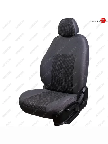 Чехлы сидений Lord Autofashion Дублин (жаккард, 2 места, с подголовниками) (Серый, Сеул серый) Лада ВАЗ Ларгус (2012-2021) дорестайлинг R90