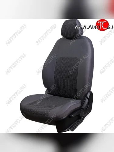 Чехлы сидений Lord Autofashion Дублин (жаккард, 60/40, раздельная задняя спинка, 3Г-образ. подголовника, без подлокотника) (Серый, Сеул серый) Лада ВАЗ Веста 2180 седан дорестайлинг (2015-2023)