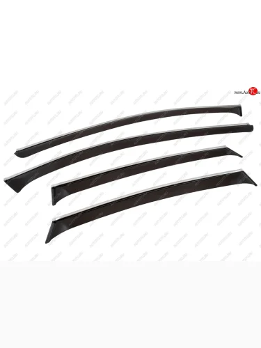 Дефлекторы окон c хромированым молдингом CHROMEX FAW Besturn X80 (2016-2021) рестайлинг